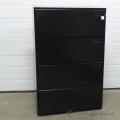 Sunar Black 4 Drawer Flip Front Lateral File Cabinet, Locking